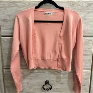 Grace Karin Soft Pink Cropped Cardigan